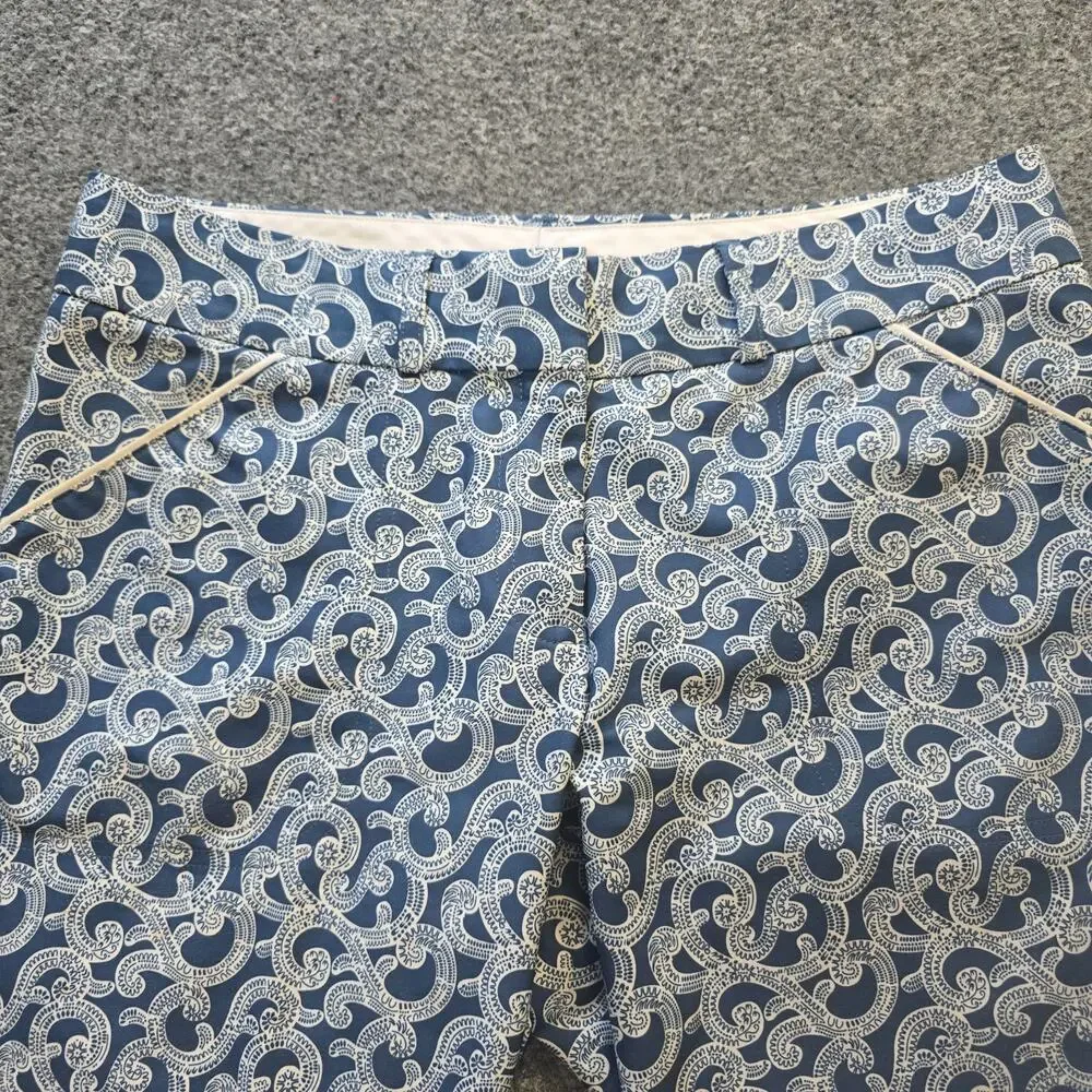 Peter Millar Shorts Womens Size 4 Blue White Paisley 11 Inch Golf Bermuda Casual